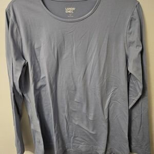 Lands' End Periwinkle Crew Neck Thermal Shirt